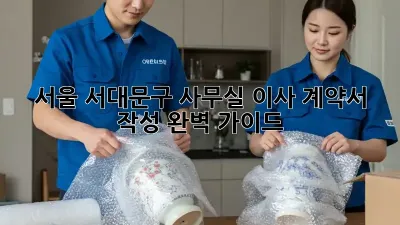 서울 서대문구 사무실 이사? 계약서 작성 완벽 가이드!